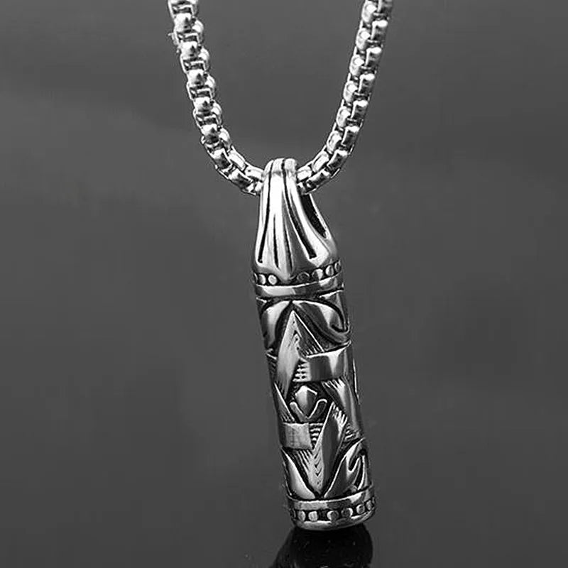 Punk Bullet Stainless Steel Pendant Chain Necklace For Men