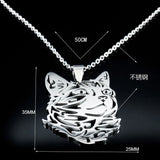 Stainless Steel Cat Pendant Necklace For Men
