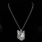 Stainless Steel Cat Pendant Necklace For Men
