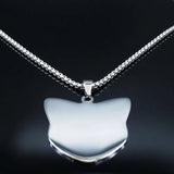 Stainless Steel Cat Necklace Pendant Men Jewelry