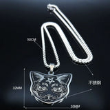 Stainless Steel Cat Necklace Pendant Men Jewelry