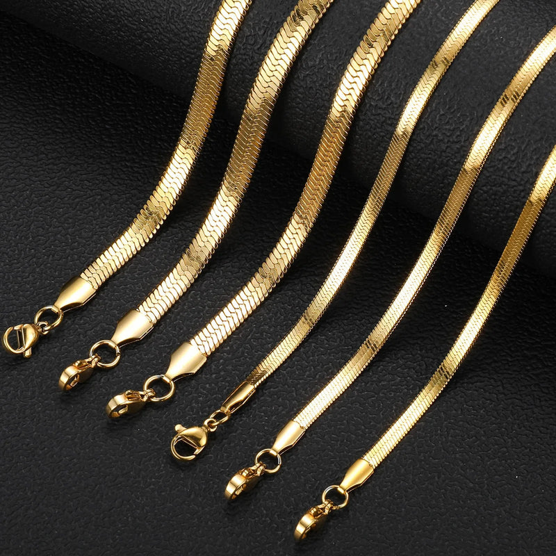 Stainless Steel Snake Chain Necklace Silver Choker