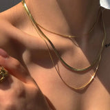 Stainless Steel Snake Chain Necklace Silver Choker
