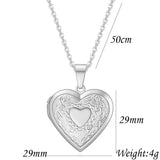 Vintage Stainless Steel Heart Pendant Necklace for Women