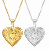 Vintage Stainless Steel Heart Pendant Necklace for Women