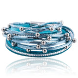 Leather Bracelets & Charm Rhinestone Bangle