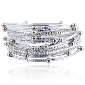 Leather Bracelets & Charm Rhinestone Bangle