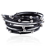 Leather Bracelets & Charm Rhinestone Bangle