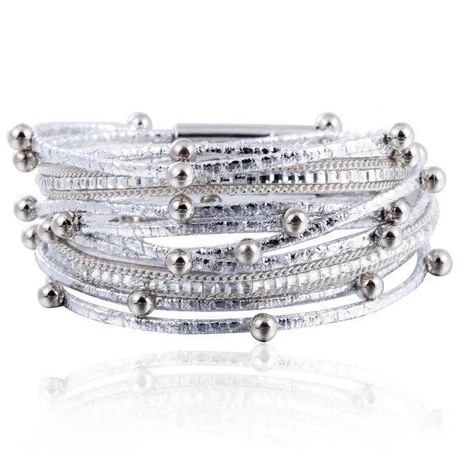 Leather Bracelets & Charm Rhinestone Bangle