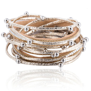 Leather Bracelets & Charm Rhinestone Bangle