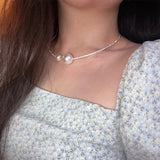 European Pearl Chokers Necklace Bangle Set for Women