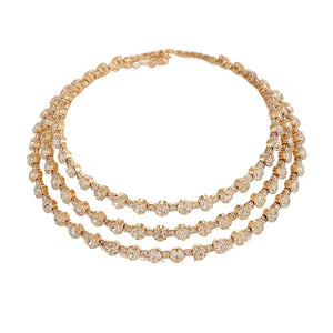 Rhinestone Crystal Choker Bridal Jewelry Sets for Women