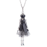 French Doll Pendant Necklace Spring Statement Women Flower Jewelry