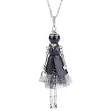 French Doll Pendant Necklace Spring Statement Women Flower Jewelry