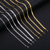 HONGTONG Blade Chain Necklace Stainless Steel 2-5MM 45-60CM Choker