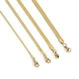HONGTONG Blade Chain Necklace Stainless Steel 2-5MM 45-60CM Choker
