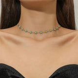 HONGTONG Daisy Colorful Necklace Bohemian Charm 18k Stainless Steel Jewelry
