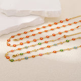 HONGTONG Daisy Colorful Necklace Bohemian Charm 18k Stainless Steel Jewelry