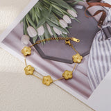 HONGTONG Flower Jewelry Set Stainless Steel Non Fade Clover Women Gift