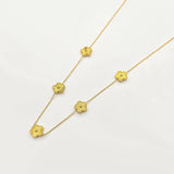 HONGTONG Flower Jewelry Set Stainless Steel Non Fade Clover Women Gift