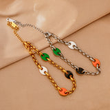 Colorful Pig Nose Bracelet Women Round Charm Stainless Steel Jewelry