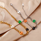 Colorful Pig Nose Bracelet Women Round Charm Stainless Steel Jewelry