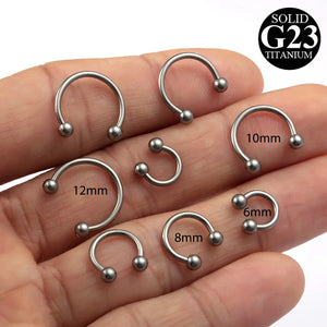 HONGTU Titanium Horseshoe Septum Piercing Lip Ring Ear Smiley Bar BCR
