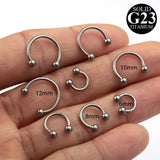 HONGTU Titanium Horseshoe Septum Piercing Lip Ring Ear Smiley Bar BCR