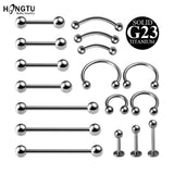 HONGTU Titanium Horseshoe Septum Piercing Lip Ring Ear Smiley Bar BCR