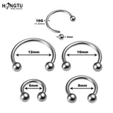 HONGTU Titanium Horseshoe Septum Piercing Lip Ring Ear Smiley Bar BCR