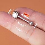 HONGTU Lucky Dice Barbell CZ Crystal Tongue Rings Surgical Steel Sexy Piercings