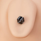 HONGTU Lucky Dice Barbell CZ Crystal Tongue Rings Surgical Steel Sexy Piercings
