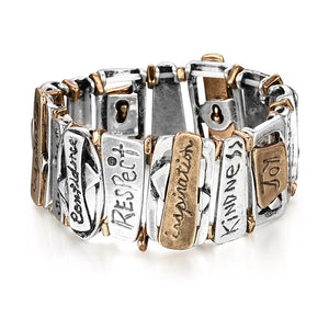HONGYE Classic Steampunk Bangles Geometric Letter Bracelet Unisex
