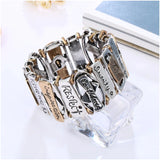 HONGYE Classic Steampunk Bangles Geometric Letter Bracelet Unisex