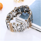 HONGYE Classic Steampunk Bangles Geometric Letter Bracelet Unisex