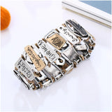 HONGYE Classic Steampunk Bangles Geometric Letter Bracelet Unisex