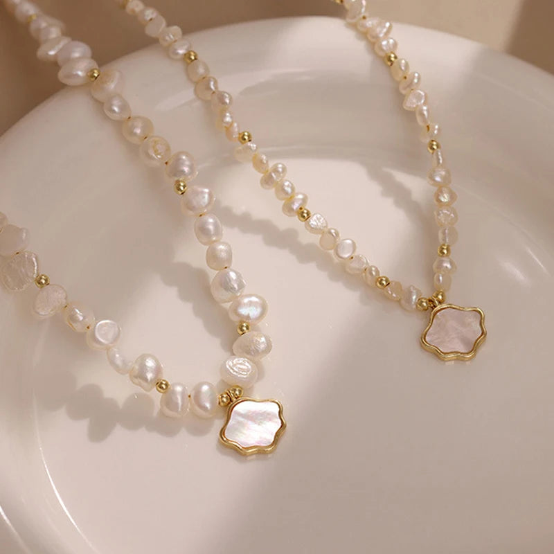 Baroque Freshwater Pearl Necklace Pendant Vintage Style Gift