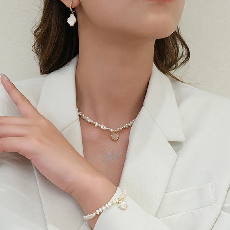 Baroque Freshwater Pearl Necklace Pendant Vintage Style Gift