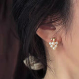 Freshwater Pearl Stud Earrings 4-5mm for Women Girl Gift