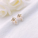 Freshwater Pearl Stud Earrings 4-5mm for Women Girl Gift