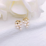 Freshwater Pearl Stud Earrings 4-5mm for Women Girl Gift