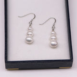 Freshwater Pearl Drop Earrings 925 Sterling Silver
