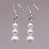 Freshwater Pearl Drop Earrings 925 Sterling Silver