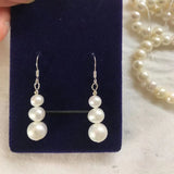 Freshwater Pearl Drop Earrings 925 Sterling Silver