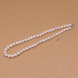 Adjustable 6-7mm Pearl Necklace 925 Silver Freshwater Cultured Bead Jewelry