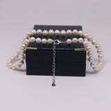 Adjustable 6-7mm Pearl Necklace 925 Silver Freshwater Cultured Bead Jewelry