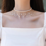Baroque Gypsophila Pearl Necklace Jewelry Collar For Women Wedding Choker