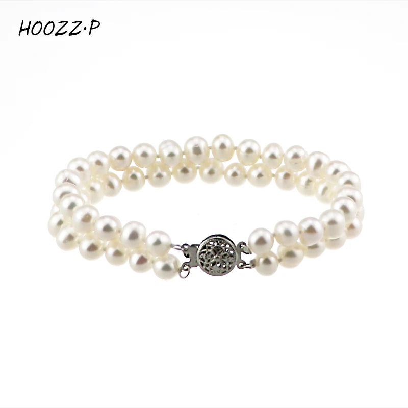 Double Layer Freshwater Pearl Bracelet in Pink