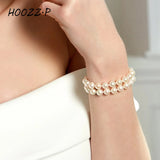 Double Layer Freshwater Pearl Bracelet in Pink