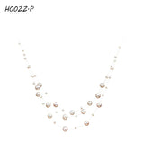HOOZZ.P Multilayer Pearl Necklace 3-9mm High Luster Wedding Gift